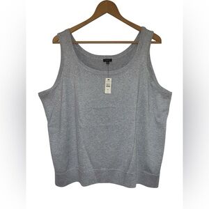 -NWT- Talbots Women's Pima Cotton Stretch Knit Tank Top Gray Shimmer Size 3XP